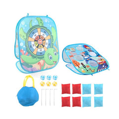2 In 1 Indoor Children Folding Throwing Sandbags Board Toy, Blue, Pink