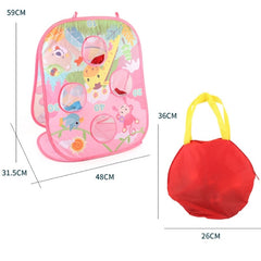 2 In 1 Indoor Children Folding Throwing Sandbags Board Toy, Blue, Pink