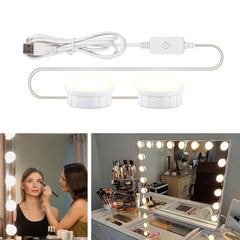 Mirror Front Light Dimmable Makeup Mirror USB Touch Control Light, 2 LEDs, 6 LEDs, 14 LEDs