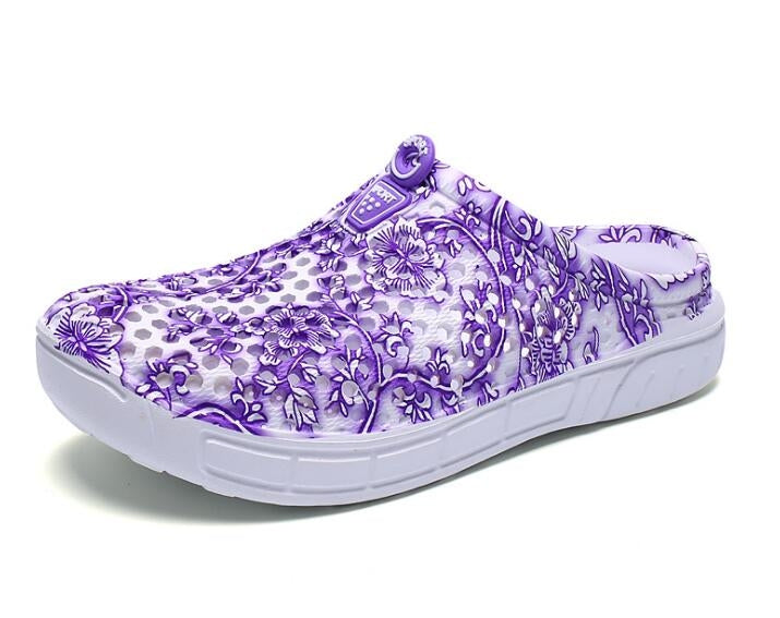 Hollow Hole Shoes Light and Breathable Home Half Slippers Beach Shoes for Women, 36, 37, 38, 39, 40, 41
