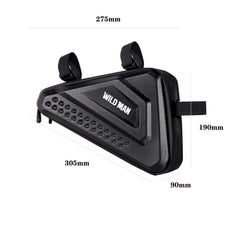 WILD MAN ES19 Bicycle EVA Hard Shell Triangle Bag Mountain Bike Front Beam Bag, ES19 (Black)