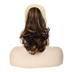 Women Curly Hair Short Ponytail Wig With Shark Clip, 4AH27A #, 12H24 #, 16H613 #, 22H24 #, 22M613 #, 86M613 #