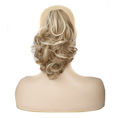 Women Curly Hair Short Ponytail Wig With Shark Clip, 4AH27A #, 12H24 #, 16H613 #, 22H24 #, 22M613 #, 86M613 #