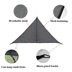 Outdoor Multi-person Hammock Large Sky Tree Tent Aerial Camping Hammock Triangle Hammock,, 2.9m Black
