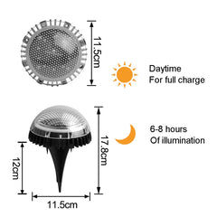 8 LEDs Solar Circular Underground Light Outdoor Waterproof Lawn Stair Light, Light Color:, Warm White Light, White Light, Gradient RGB Light
