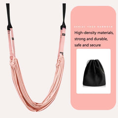 2 in 1 Home Yoga Hammock Indoor Stretching Sling Stretch Widening Yoga Strap + Door Buckle Storage Bag Set, Pink, Purple, Pine Green