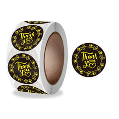 Thank You Hot Stamping Sticker Floral Wedding Gift Decoration Label, K-80-25mm, K-81-25mm