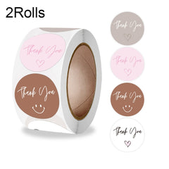 2 Rolls Sealing Sticker With Flower Crafts Decoration Label, 2.5cm/1inch