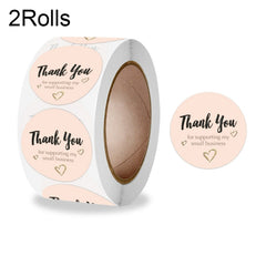 2 Rolls Love Thank You Sticker Gift Decoration Label, 2.5cm / 1inch