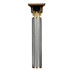 Hollow T-Shaped Steel Head Hair Trimmer USB Charging Carving Electric Hair Clipper, Steel Head (Gold), Steel Head (Silver), Steel Head (Gradient), Steel Head (Black)