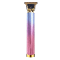 Hollow T-Shaped Steel Head Hair Trimmer USB Charging Carving Electric Hair Clipper, Steel Head (Gold), Steel Head (Silver), Steel Head (Gradient), Steel Head (Black)