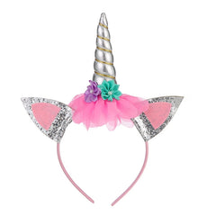 Cartoon Headband Children Birthday Festival Party Hair Accessories, White 1, Silver 1, Colorful 1, Rose Red 1, Blue 1