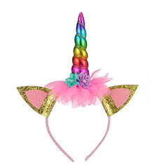Cartoon Headband Children Birthday Festival Party Hair Accessories, White 1, Silver 1, Colorful 1, Rose Red 1, Blue 1