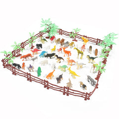 68 in 1 Simulation Mini Zoo Toy Set Solid Dinosaur Models Toy, 68 in 1 Dinosaur Models Toy