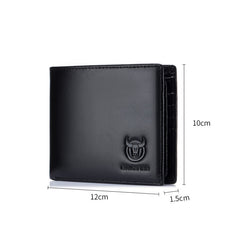 BUFF CAPTAIN 05 Men Leather Short Wallet Anti-Theft Brush Multi-Card Bit First-Layer Soft Cowhide Wallet, Red, Black, Yellow Brown
