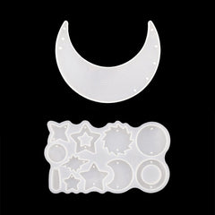 DIY Windbell Epoxy Mold Moon Pendant Wind Bell Hanging Set Mold, Style:, MD3535 + MD3536, MD3535 + MD3536 + Fish Line