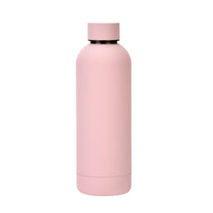 Stainless Steel Outdoor Matte Water Bottle Portable Sports Water Cup Rubber Paint Insulation Cup, Moss Green, Light Pink, Smoky Pink, Cinnabar Orange, Green White, Khaki, Ink Black, Lake Blue, Gray Green, Lilac Purple, Indigo, Gray