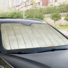Aluminum Foil Five-Layer Thickening Car Sunscreen Heat Insulation Sun Visor, 145x70cm Gold, 145x70cm Silver, 145x70cm Blue