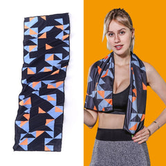 Gym Sports Cold Feeling Sweat-Absorbent Quick-Drying Cold Towel, Quick-Drying Towel, Size: 100 x 30cm(Music Festival), Quick-Drying Towel, Size: 100 x 30cm(Fire), Quick-Drying Towel, Size: 100 x 30cm(Geometric Triangle)                                 ...