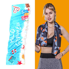 Gym Sports Cold Feeling Sweat-Absorbent Quick-Drying Cold Towel, Quick-Drying Towel, Size: 100 x 30cm(Heavy Rain Drops), Quick-Drying Towel, Size: 100 x 30cm(Cool Summer), Quick-Drying Towel, Size: 100 x 30cm(Black Tiger)