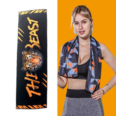 Gym Sports Cold Feeling Sweat-Absorbent Quick-Drying Cold Towel, Quick-Drying Towel, Size: 100 x 30cm(Heavy Rain Drops), Quick-Drying Towel, Size: 100 x 30cm(Cool Summer), Quick-Drying Towel, Size: 100 x 30cm(Black Tiger)