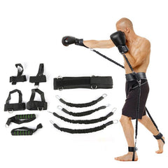 Bounce Trainer Fitness Resistance Band Boxing Suit Latex Tube Tension Rope Leg Waist Trainer, 60 Pounds, 80 Pounds, 100 Pounds