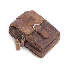6371 Men Mobile Phone Belt Bag Multifunctional Retro Satchel Waist Bag