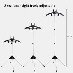 1.6m 3 in 1 Hanging Ironing Bracket Hanger Telescopic Metal Rod Mount, Metal Rod Mount