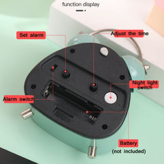 Student Metal Retro Digital Alarm Clock With Light, Red, Green, Black
