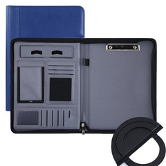 KC601 A4 Multifunctional Portable Folder Business Zipper Bag Leather Folder, Style:, No Chargeable No Calculator No Memo Pad (Black), No Chargeable No Calculator No Memo Pad (Dark Blue), No Chargeable No Calculator No Memo Pad (Gray)                   ...