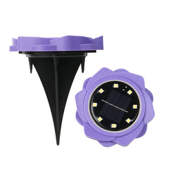 2 PCS 8 LEDs Solar Petals Buried Lamp Waterproof Garden Lawn Light, Specification:, Purple Lily (White Light), Purple Lily (Warm Light), Purple Lily (Colorful Light), Red Rose (White Light), Red Rose (Warm Light), Red Rose (Colorful Light)             ...