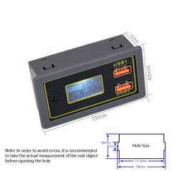 Car DC Voltage Electricity Table 12/24V Battery Lead-Acid Battery Turn 5V USB Fast Charge Display, Car DC Voltage Electricity Table