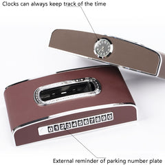 Car Clock Tissue Box Multi-Function Vehicle Instrument Table Paper Towel Box, Style:, Clock+Parking Card (Green), Clock+Parking Card (Ivory), Clock+Parking Card (Agate), Clock+Parking Card (Black), Clock+Parking Card (Gray)                             ...