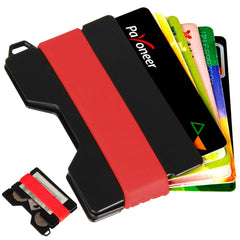 Aluminum Alloy RFID Card Holder Anti-Theft EDC Wallet Coin Storage Box Key Card Holder, Red, Blue, Black, Brown, Orange, Grey, Red Main Body, Blue Main Body, Gray Main Body