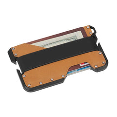 JK02 Metal Card Holder RFID Anti-Theft  Leather Wallet EDC Multifunctional Stainless Steel Aluminum Alloy Card Holder, Black, Black+  Khaki +Black, Black+Black + Orange, Black  + Khaki  + Orange, Silver  + Black + Black, Silver + Khaki  + Black        ...