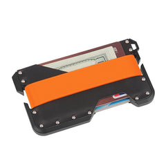JK02 Metal Card Holder RFID Anti-Theft  Leather Wallet EDC Multifunctional Stainless Steel Aluminum Alloy Card Holder, Black, Black+  Khaki +Black, Black+Black + Orange, Black  + Khaki  + Orange, Silver  + Black + Black, Silver + Khaki  + Black        ...
