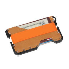 JK02 Metal Card Holder RFID Anti-Theft  Leather Wallet EDC Multifunctional Stainless Steel Aluminum Alloy Card Holder, Black, Black+  Khaki +Black, Black+Black + Orange, Black  + Khaki  + Orange, Silver  + Black + Black, Silver + Khaki  + Black        ...