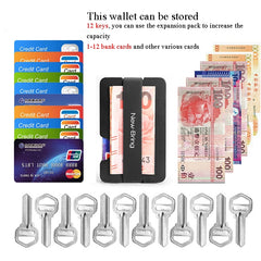 New-Bring Metal Card Holder Multifunctional  EDC Wallet Can Store Keys & U Disk, Black, Carbon Fiber