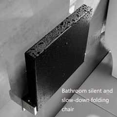 TX-116N-UP Bathroom Shower Seat Elderly Household Wall-Mounted Toilet Folding Stool, Black, White