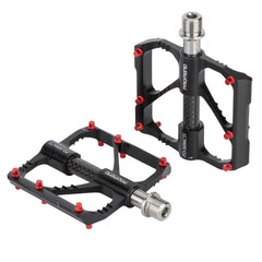 1 Pair PROMEND Titanium Axle Carbon Tube Bicycle Pedal Mountain Bike Road Bike 3 Palin Pedal, PD-M86C-TI, PD-R87C-TI