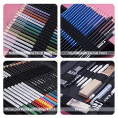 KALOLR YW-PC083  83 in 1 Portable Sketch Tool Water-Soluble Color Lead Metal Color Lead Combination Sketch Drawing Set, YW-PC083