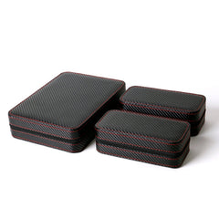 PU Leather Full Carbon Fiber Zipper Watch Bag Watch Storage Display Box, Style:, 02 Watch Position, 04 Watch Position, 08 Watch Position Carbon Fiber