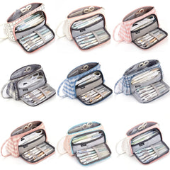 Angoo Large Capacity Pencil Case Cute Canvas Stationery Bag, Black White In The Palm, Fairy Plaid, Pink, Ink, Moon White, Qingtian, Begonia, Scottish Plaid, Gentle Breeze, Daisy, Dawn, Cherry Pink, Blue Gray, Ink Painting, Blue Sea Legend, Youth Call  ...