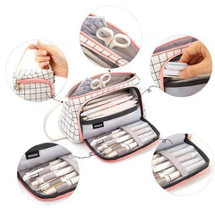Angoo Large Capacity Pencil Case Cute Canvas Stationery Bag, Black White In The Palm, Fairy Plaid, Pink, Ink, Moon White, Qingtian, Begonia, Scottish Plaid, Gentle Breeze, Daisy, Dawn, Cherry Pink, Blue Gray, Ink Painting, Blue Sea Legend, Youth Call  ...