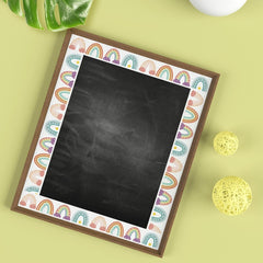 CM2107018 Border Sticker Blackboard Rainbow Sticker Bohemian Sticker, 20mx7.6cm