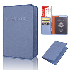 MS101 Frosted PU Multi-Card Passport Holder Travel Abroad Passport Card Holder, Blue, Khaki, Pink, Sky Blue, Dirty Yellow, Big Red