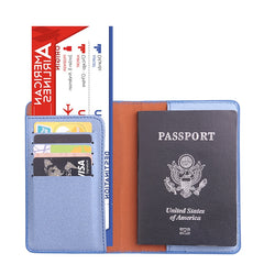 MS101 Frosted PU Multi-Card Passport Holder Travel Abroad Passport Card Holder, Blue, Khaki, Pink, Sky Blue, Dirty Yellow, Big Red