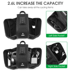 WEST BIKING Large Capacity 2.6L Bicycle Tail Bag Hard Shell Saddle Bag Adjustable Bracket Seat Cushion Tail Bag, WEST BIKING 2.6L Saddle Bag