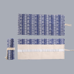 Handmade Canvas Pen Curtain Large-Capacity Pencil Case For Boys And Girls Color Pencil Sketch Stationery Box, 48 Holes