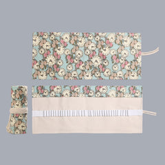 Handmade Canvas Pen Curtain Large-Capacity Pencil Case For Boys And Girls Color Pencil Sketch Stationery Box, 72 Holes